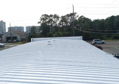 Metal roof of an commercial building, Panama City, Florida, USA – insulation and protection (2020)